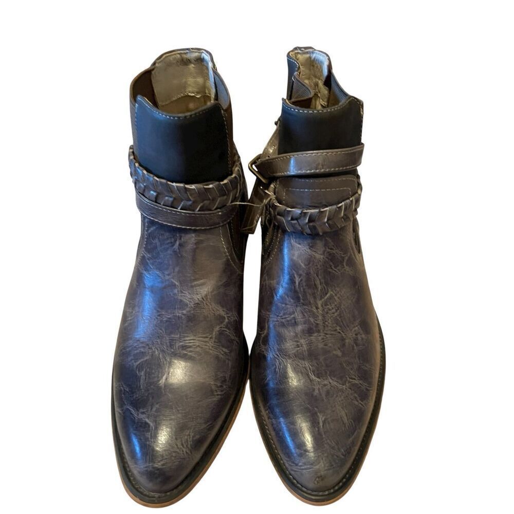 Maurices Womens Gray Breana Marble Print Pointed Ankle Chelsea Boots Size 10M